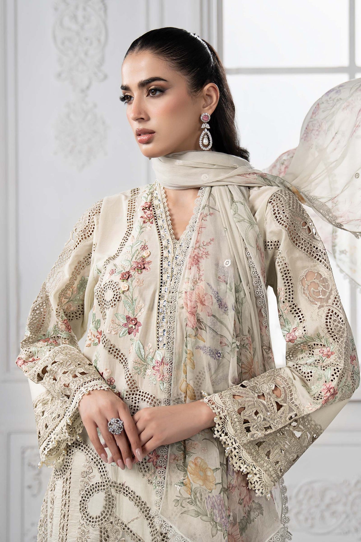 Maria.B Luxury Lawn Embroidered 3 Piece Unstitched Eid Collection