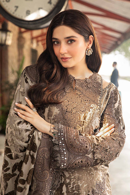 Maria.B Luxury Velvet 3 Piece Unstitched Embroidered Palachi Suit