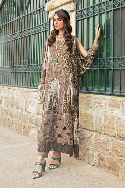 Maria.B Luxury Velvet 3 Piece Unstitched Embroidered Palachi Suit