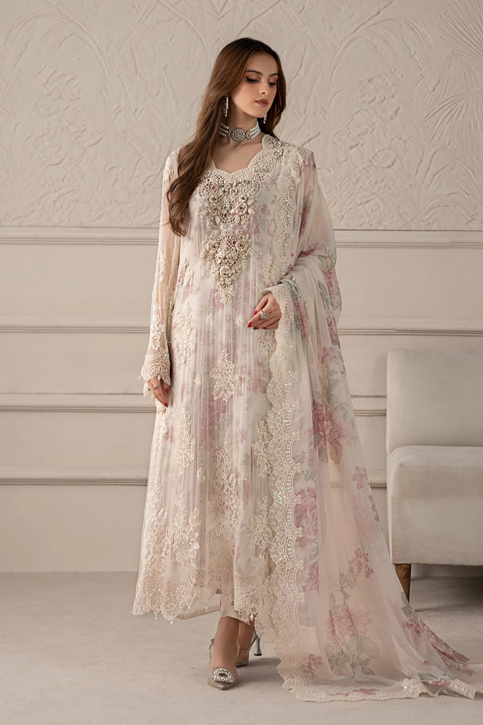Maria.B Luxury Chiffon Embroidered 3 Pc Unstitched Collection