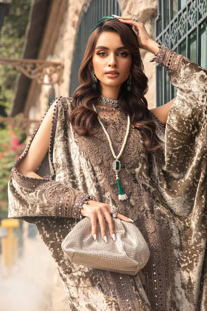 Maria.B Luxury Velvet 3 Piece Unstitched Embroidered Palachi Suit