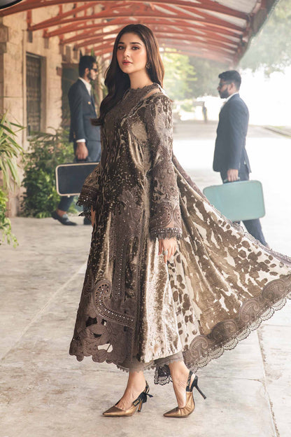 Maria.B Luxury Velvet 3 Piece Unstitched Embroidered Palachi Suit