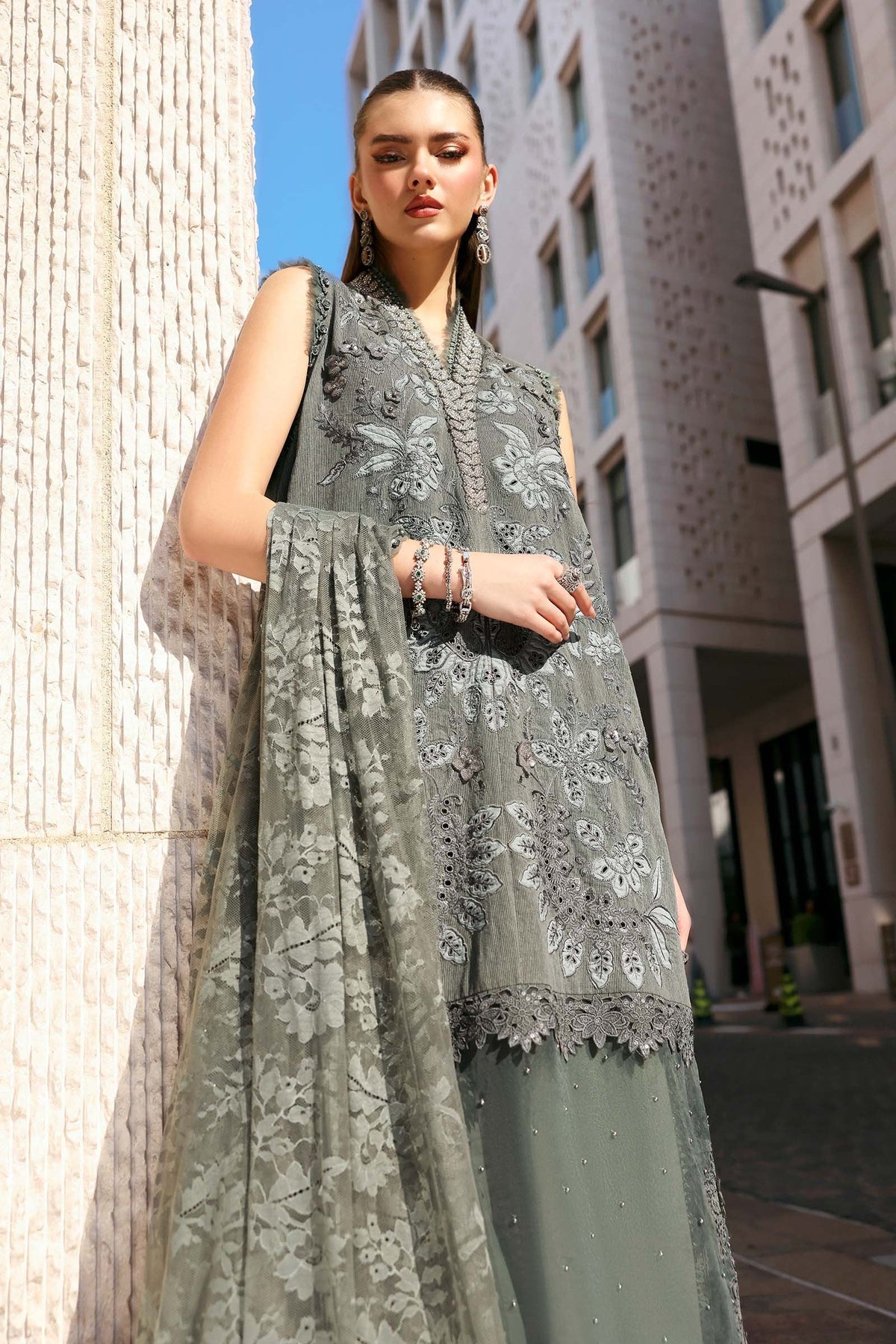 Maria.B - Luxury Lawn Embroidered 3 Piece Unstitched - D