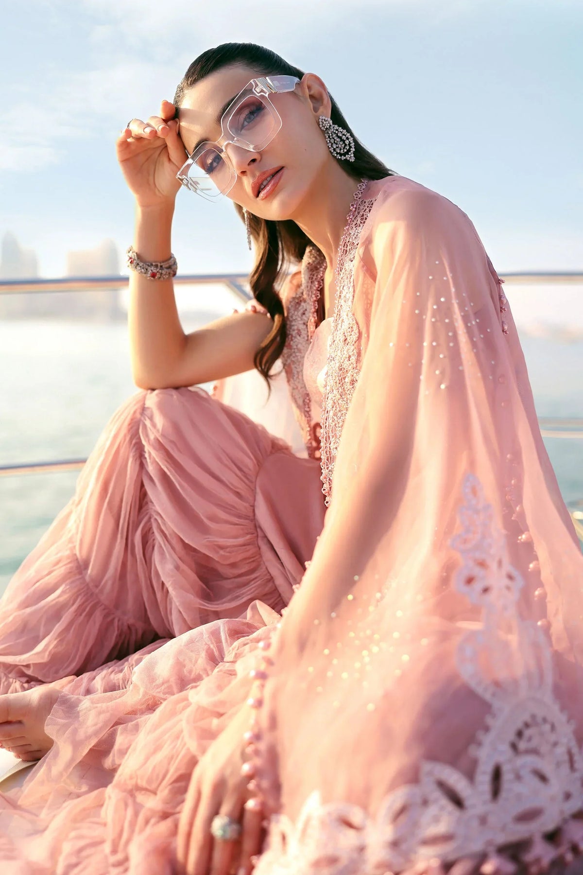 Maria.B Luxury Lawn Unstitched Embroidered 3Pc Suit D - Rose Mirage