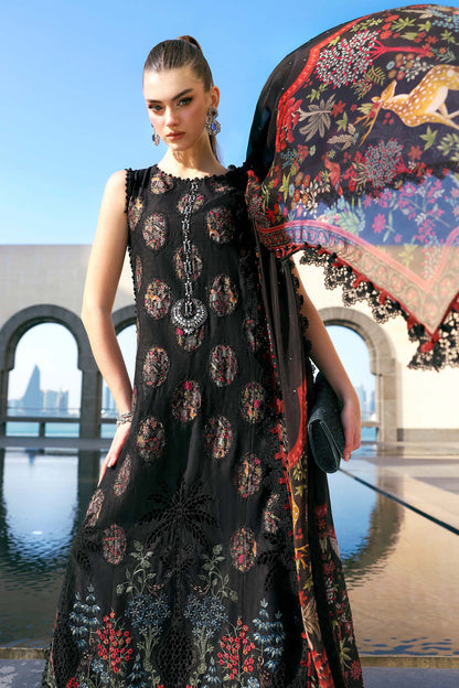 Maria.B Luxury Embroidered Jacquard Lawn Unstitched 3Pc Suit D