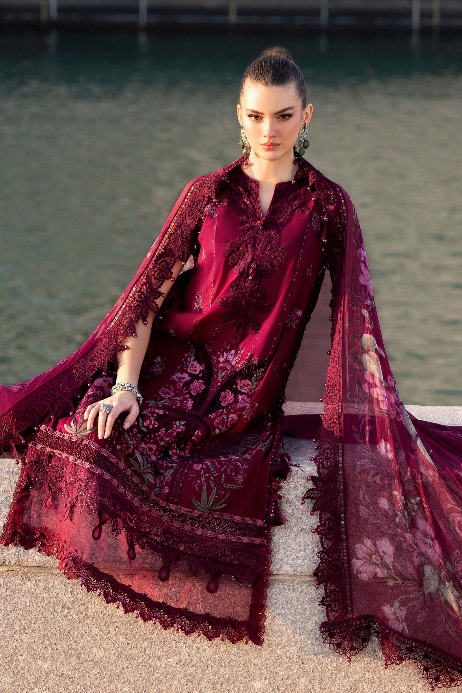 Maria.B - Luxury Lawn Embroidered 3 Piece Unstitched - D