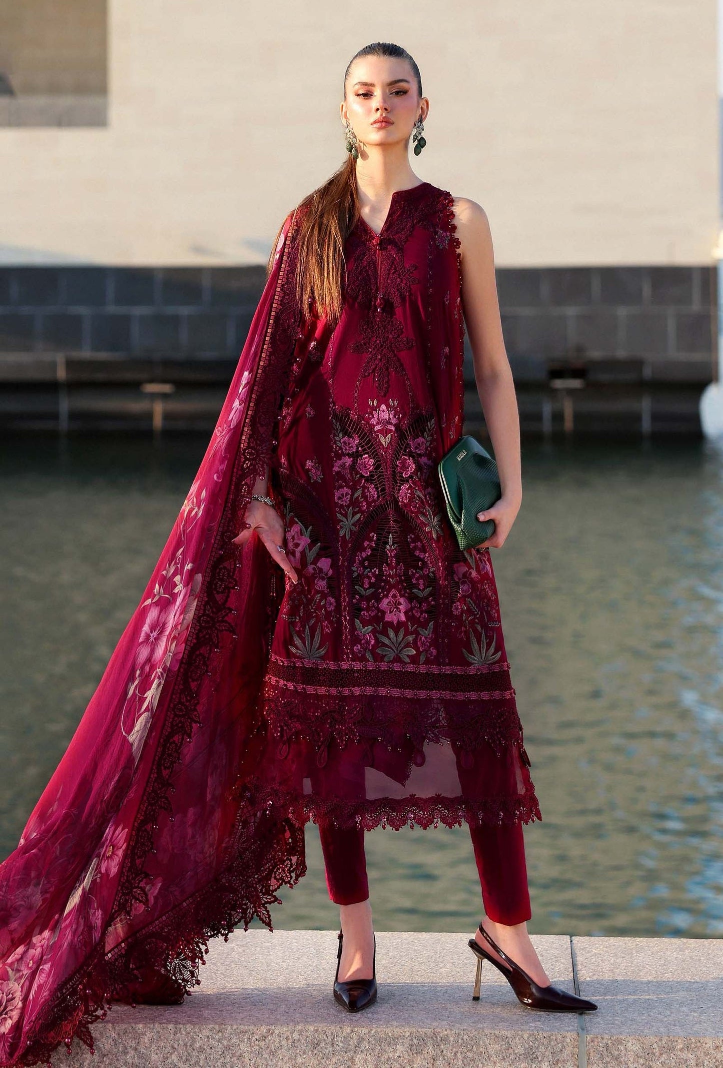 Maria.B - Luxury Lawn Embroidered 3 Piece Unstitched - D