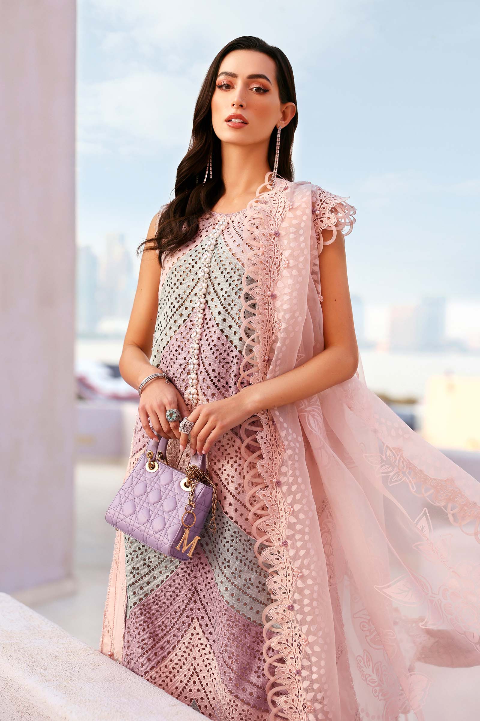 Maria.B Luxury swiss Lawn Unstitched Embroidered 3Pc Suit D