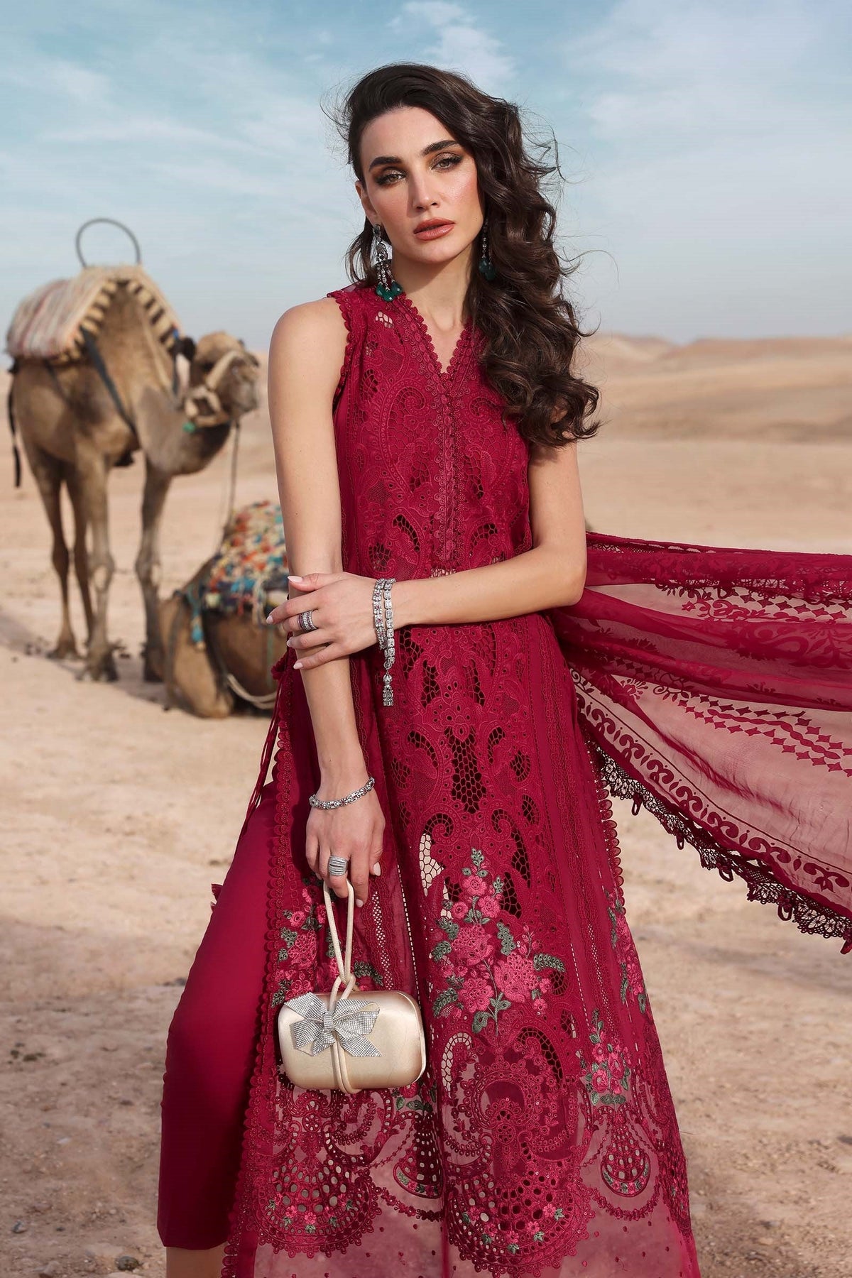 Maria.B 3 Piece Unstitched Embroidered Lawn Suit | D