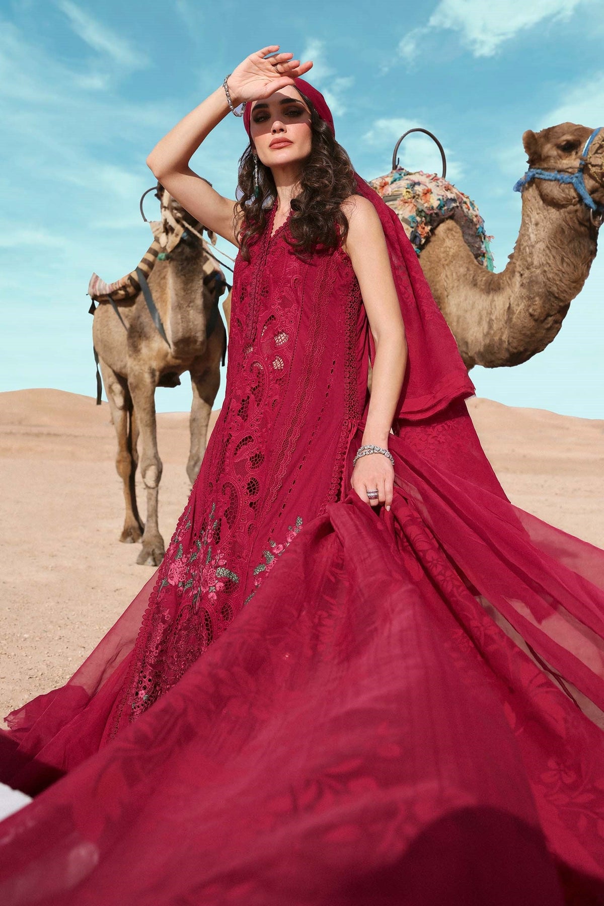 Maria.B 3 Piece Unstitched Embroidered Lawn Suit | D