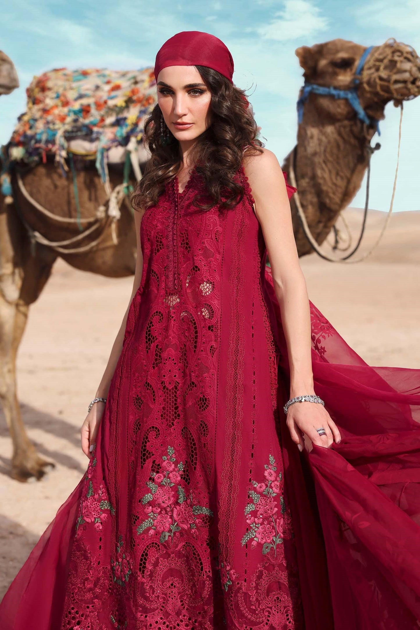 Maria.B 3 Piece Unstitched Embroidered Lawn Suit | D