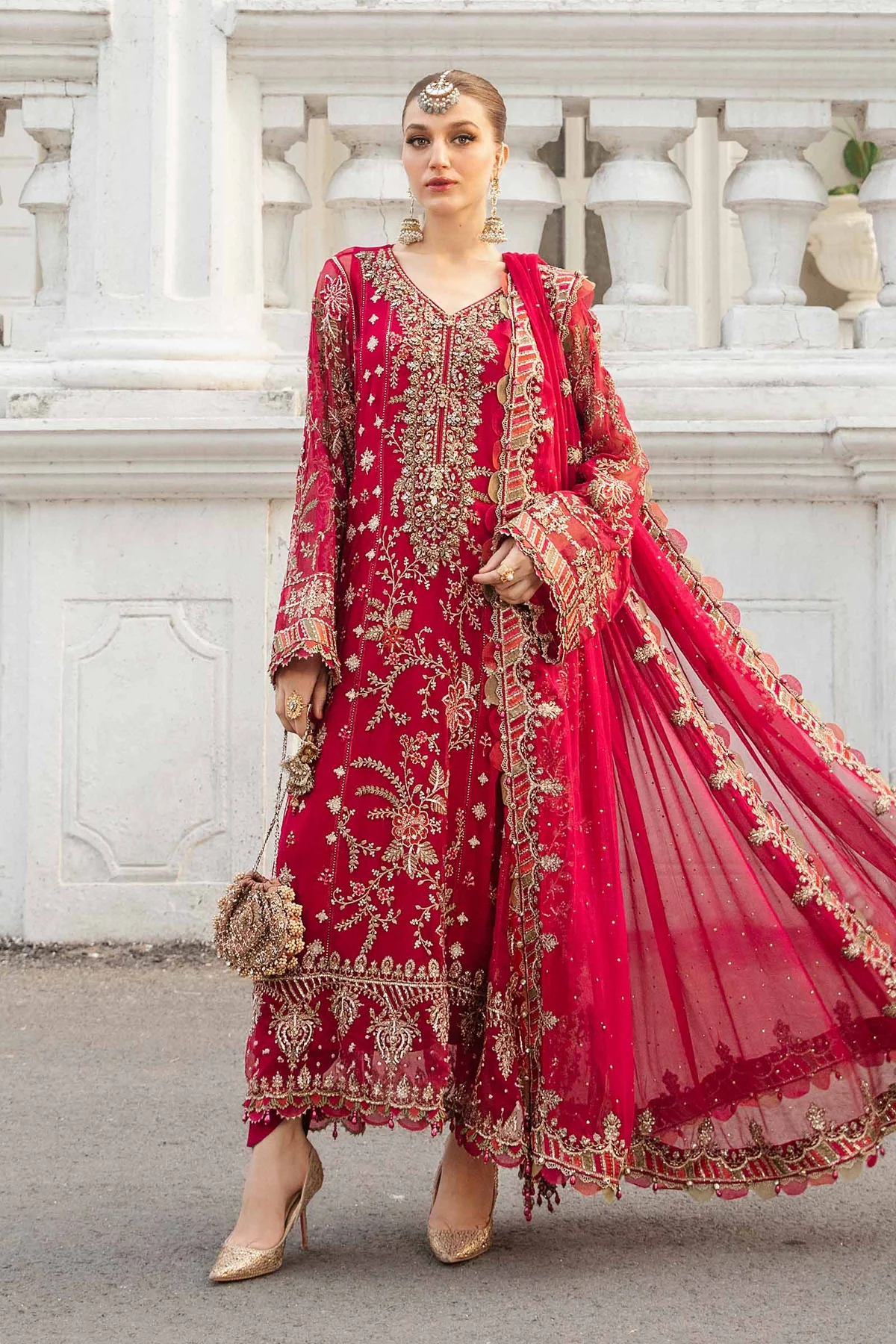 Maria.B Luxury Unstitched Embroidered Chiffon Suit