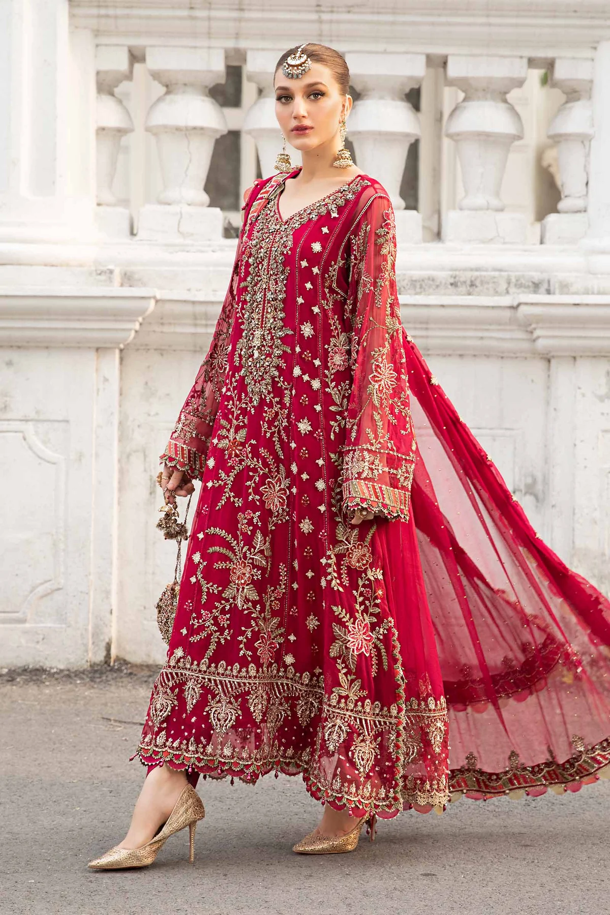 Maria.B Luxury Unstitched Embroidered Chiffon Suit