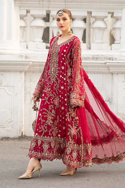 Maria.B Luxury Unstitched Embroidered Chiffon Suit