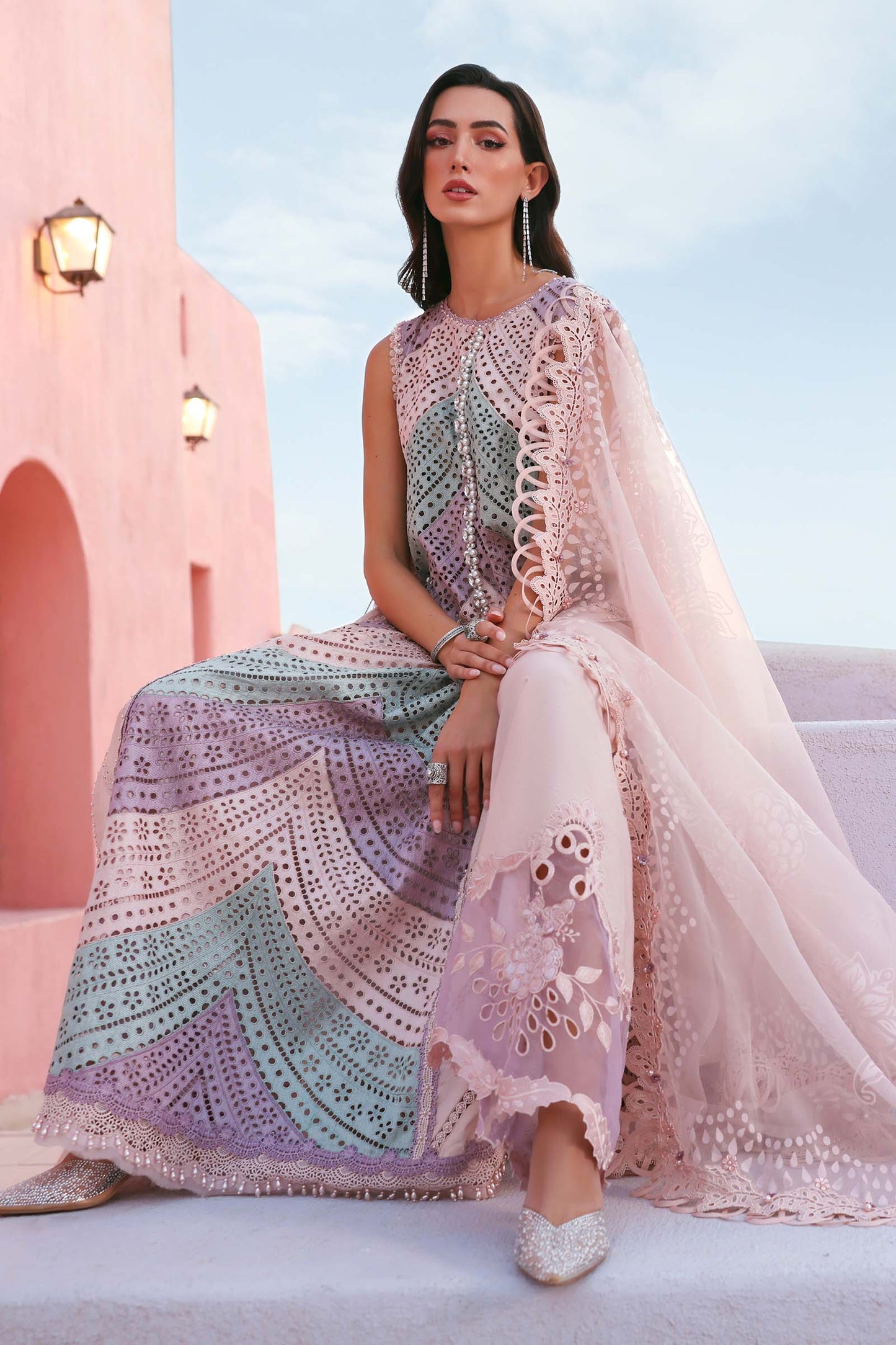 Maria.B Luxury swiss Lawn Unstitched Embroidered 3Pc Suit D