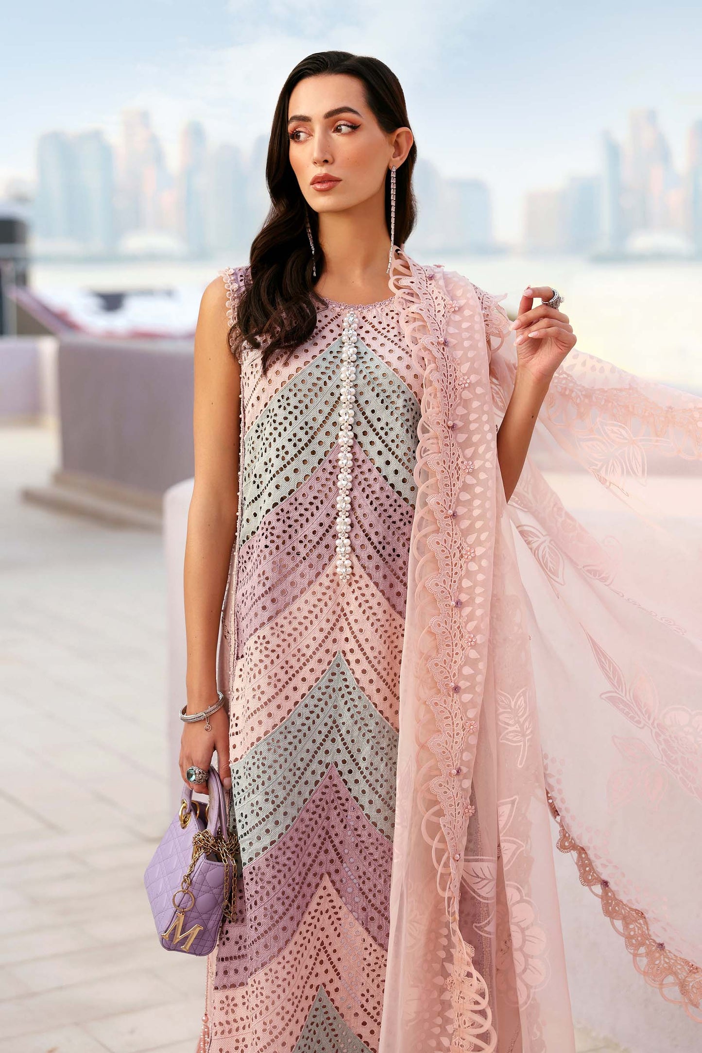 Maria.B Luxury swiss Lawn Unstitched Embroidered 3Pc Suit D