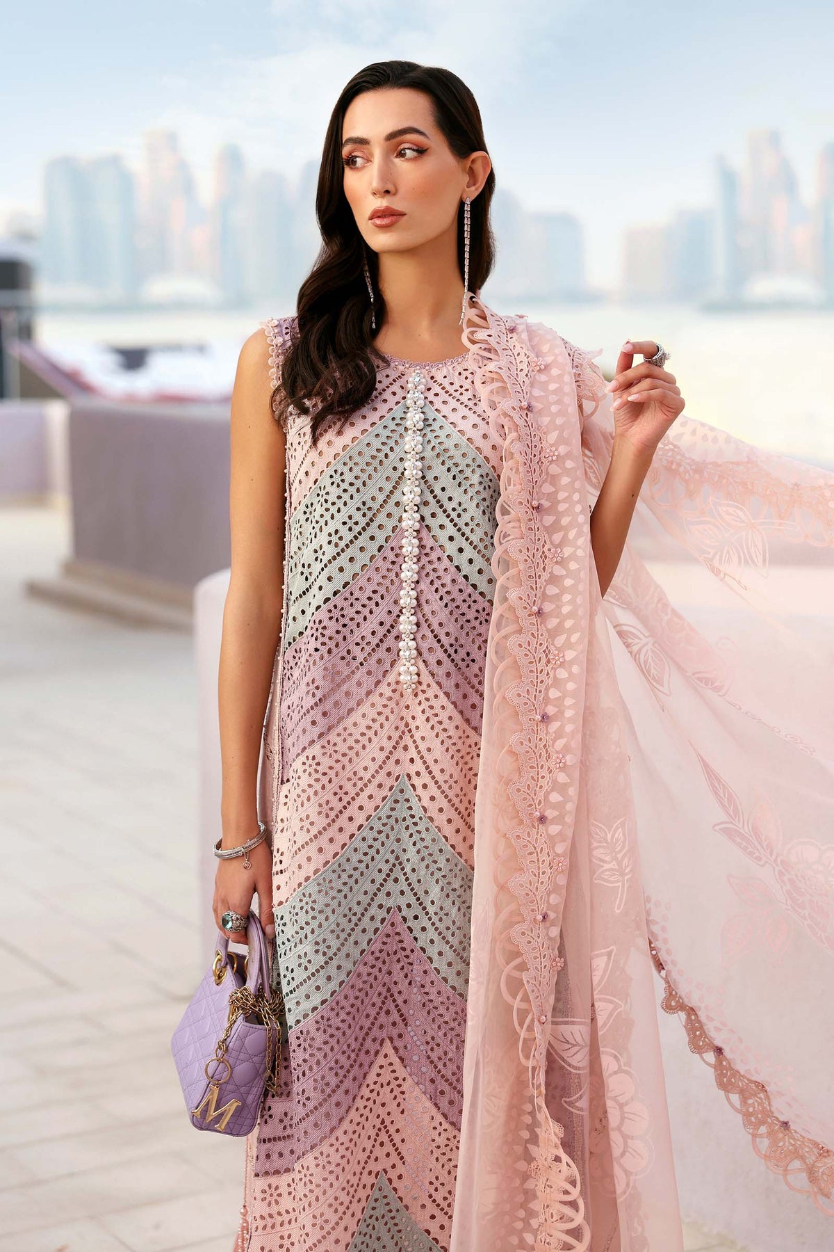 Maria.B Luxury swiss Lawn Unstitched Embroidered 3Pc Suit D