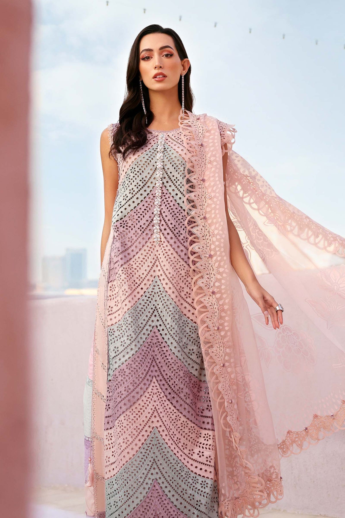 Maria.B Luxury swiss Lawn Unstitched Embroidered 3Pc Suit D