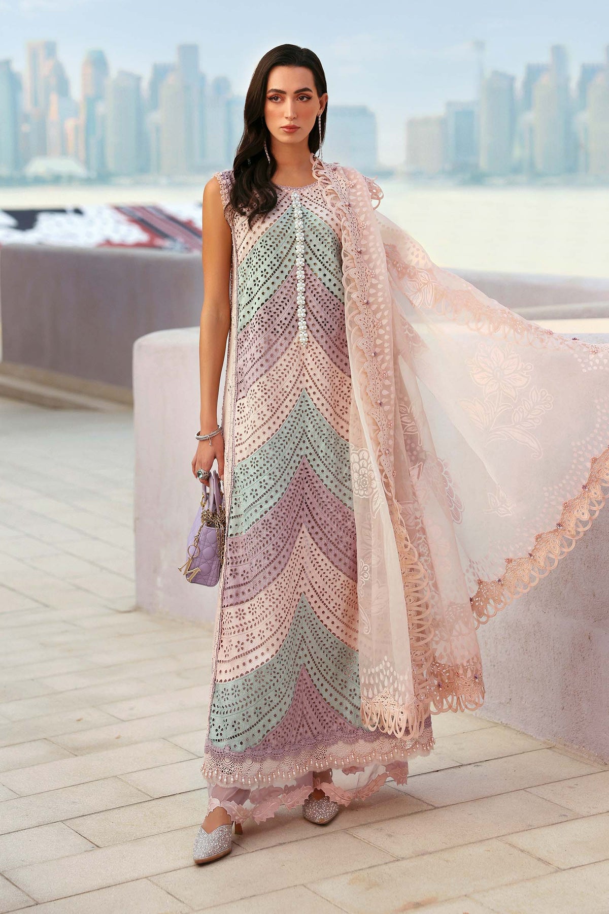 Maria.B Luxury swiss Lawn Unstitched Embroidered 3Pc Suit D