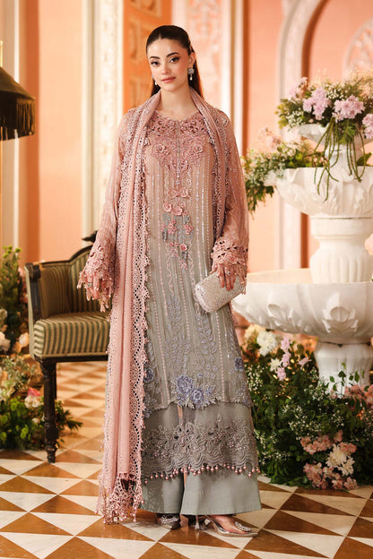 Maria B Blossom Luxury Embroidered Pure Chiffon 3Pc Unstitched Suit