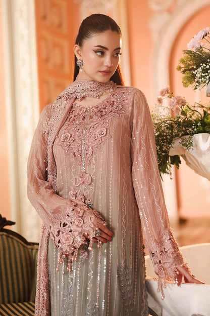 Maria B Blossom Luxury Embroidered Pure Chiffon 3Pc Unstitched Suit