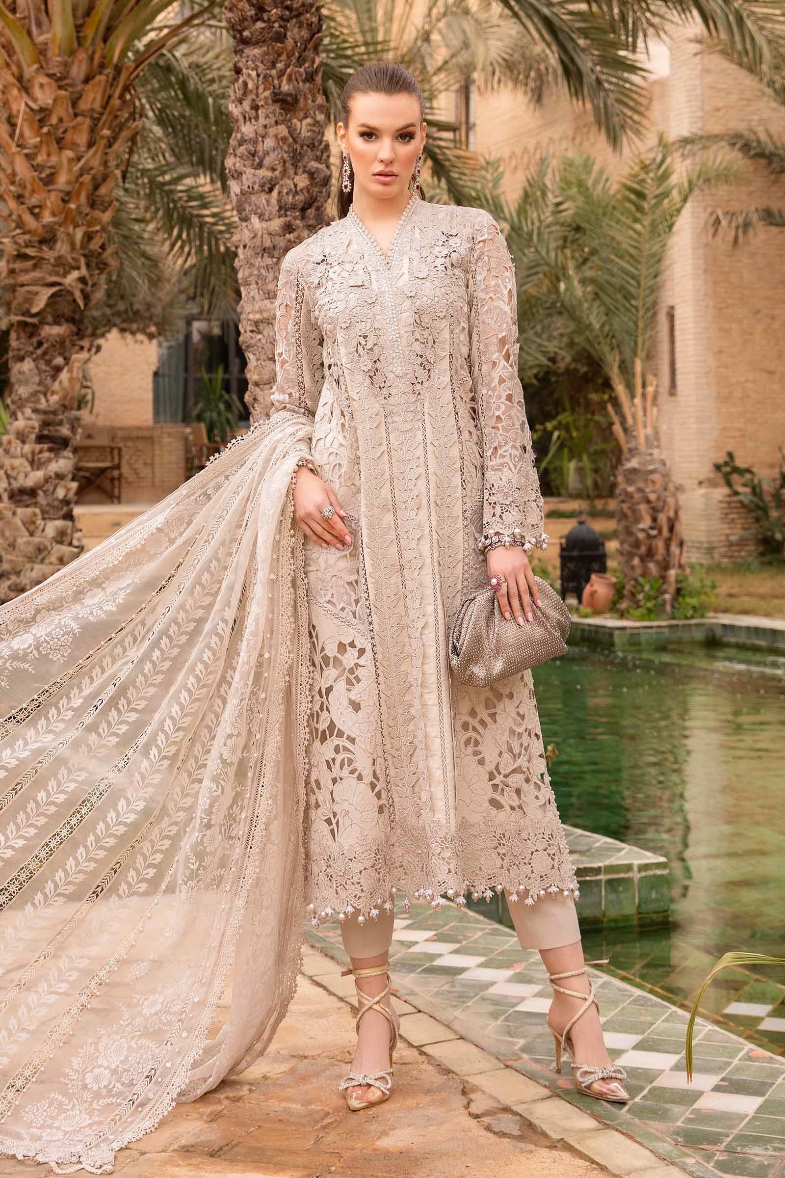 Maria.B Luxury Lawn Embroidered 3 Piece Unstitched D