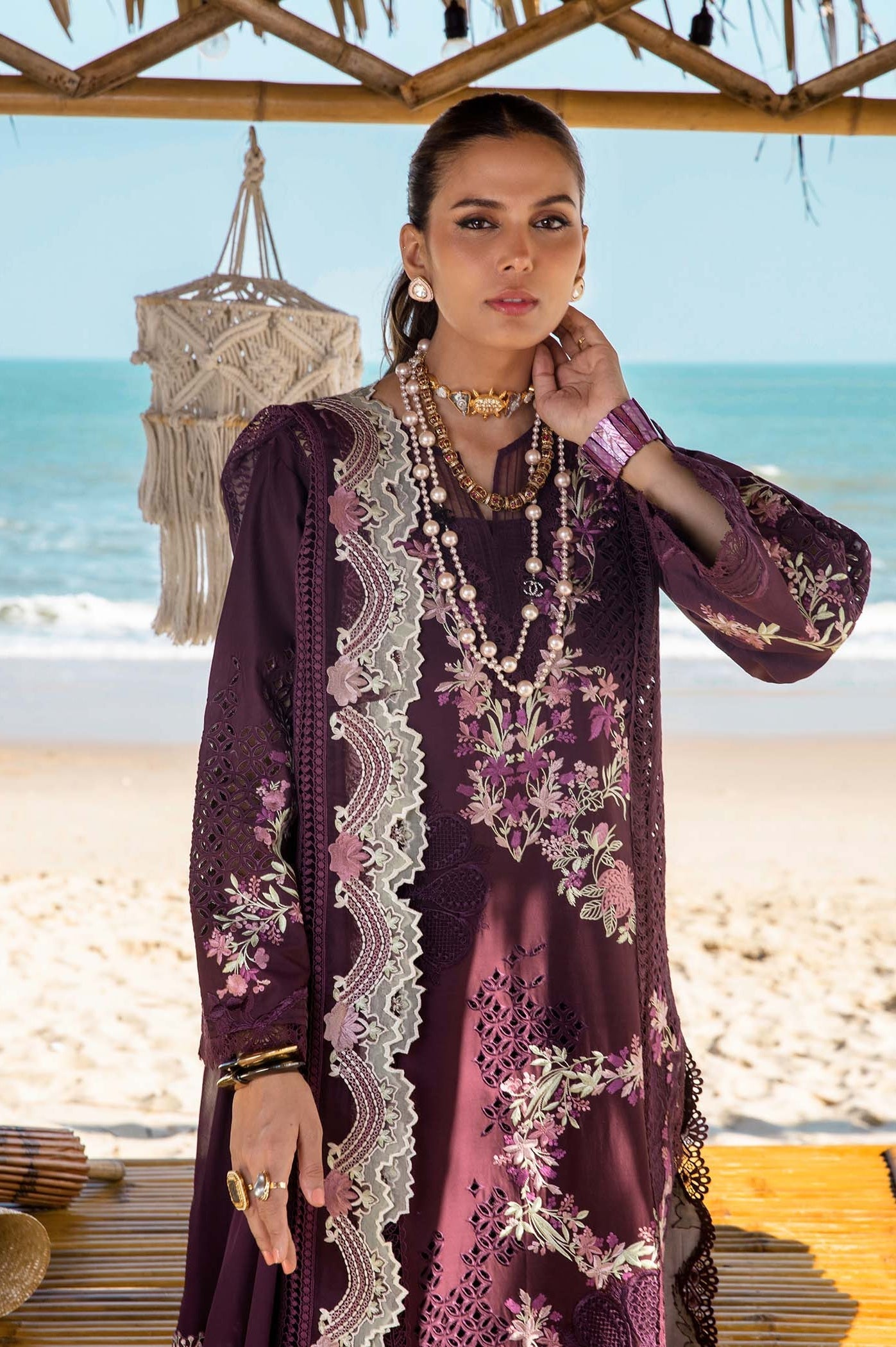 Saira Shakira Luxury Lawn Embroidered 3 Piece Unstitched - DAHLIA - B