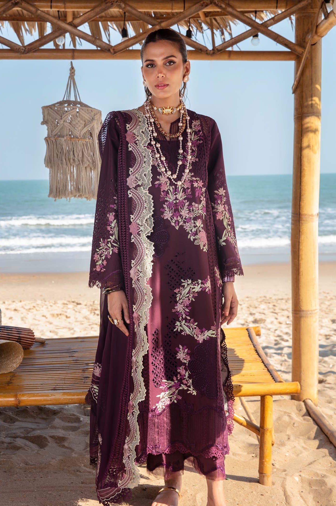 Saira Shakira Luxury Lawn Embroidered 3 Piece Unstitched - DAHLIA - B