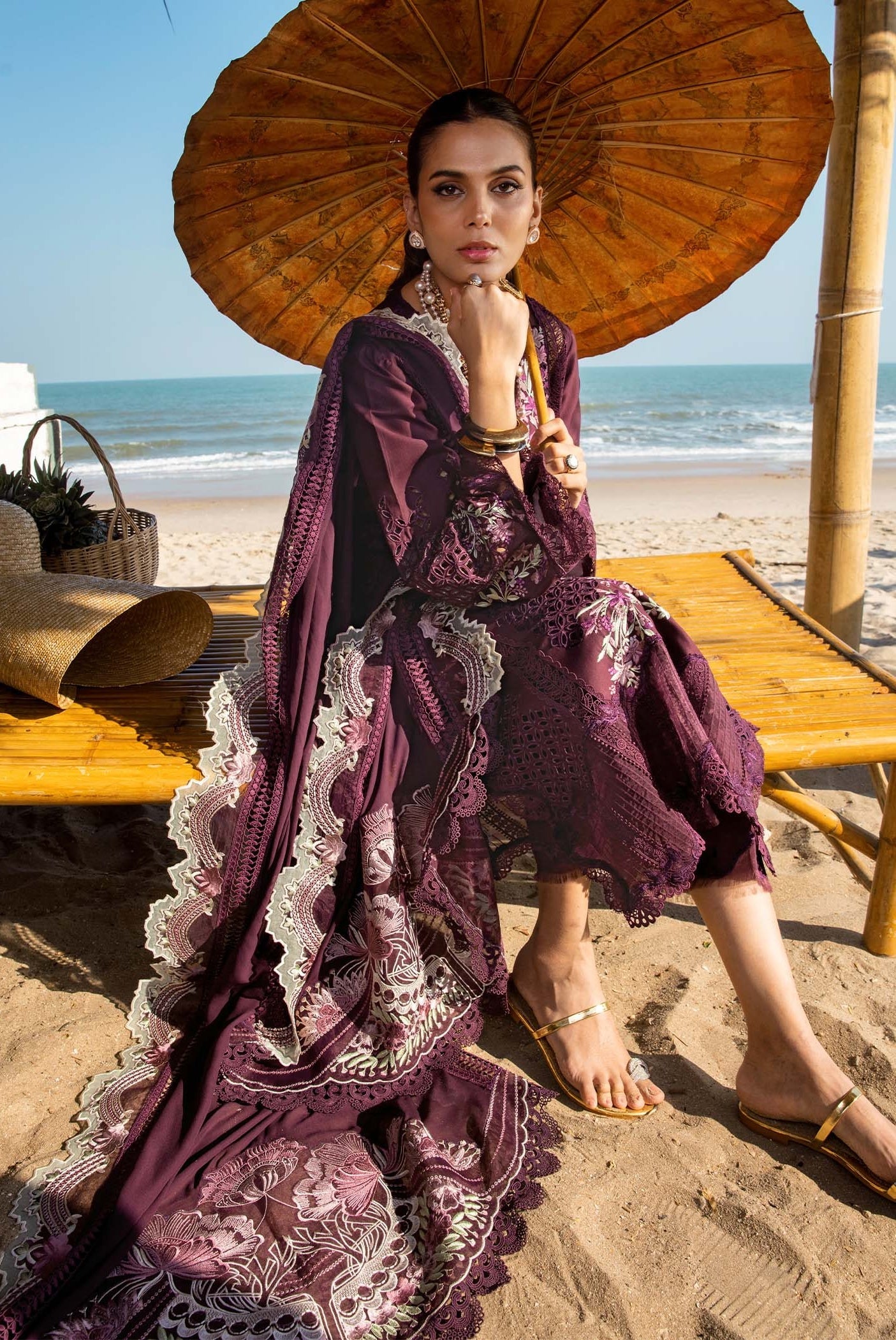 Saira Shakira Luxury Lawn Embroidered 3 Piece Unstitched - DAHLIA - B