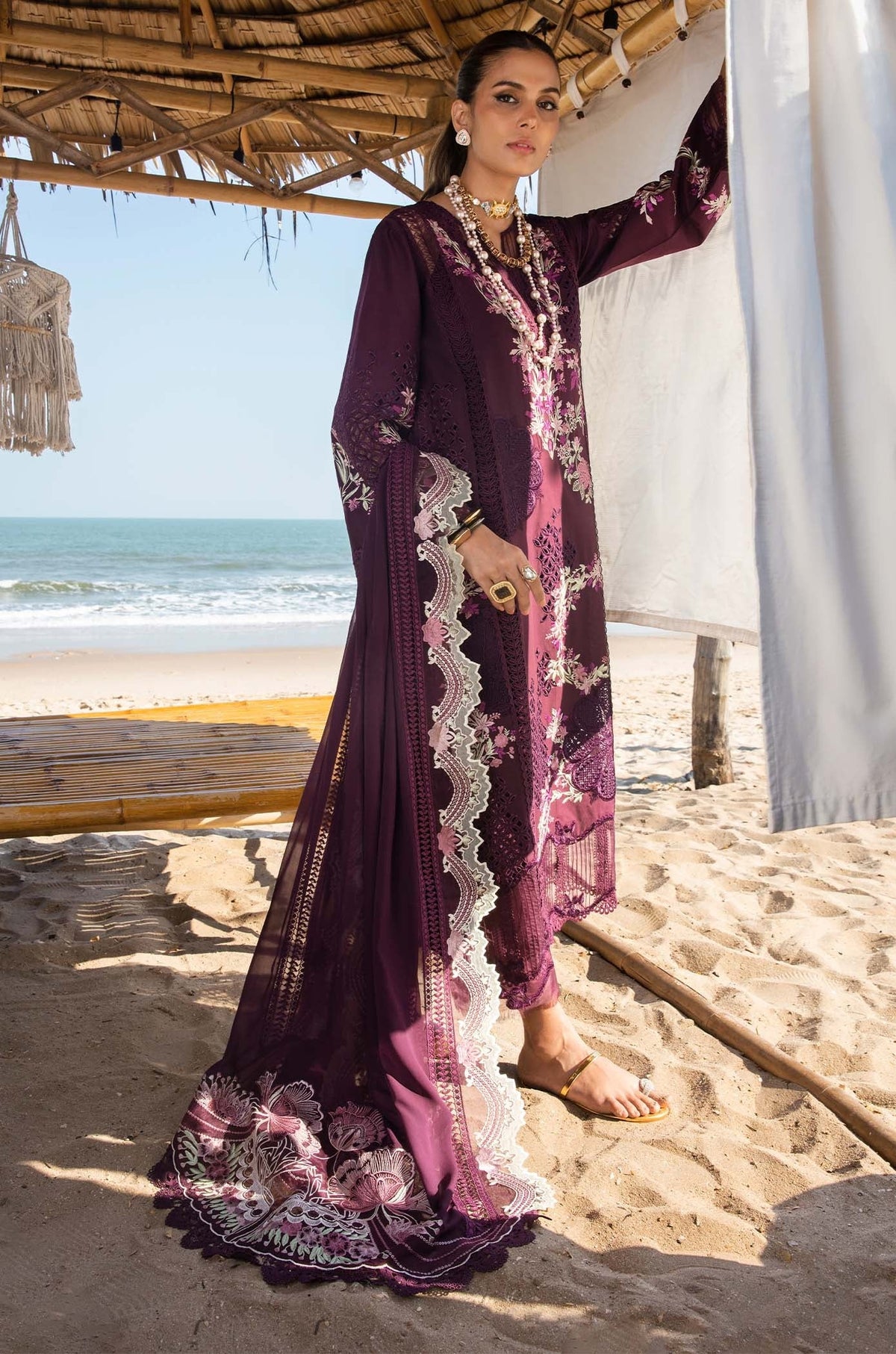 Saira Shakira Luxury Lawn Embroidered 3 Piece Unstitched - DAHLIA - B