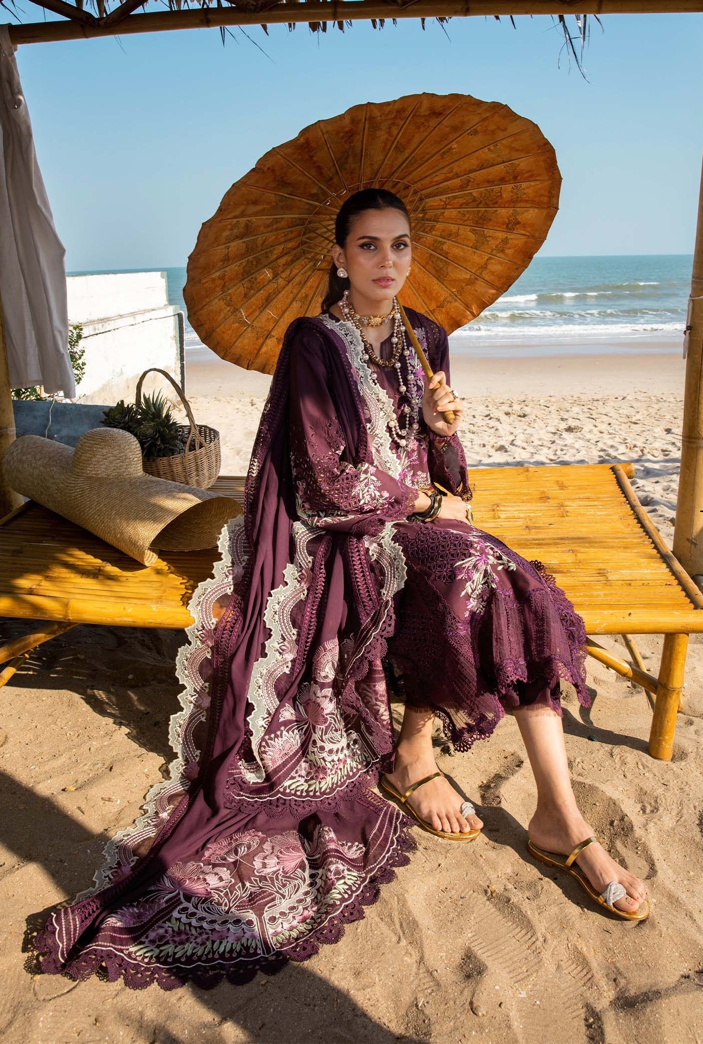 Saira Shakira Luxury Lawn Embroidered 3 Piece Unstitched - DAHLIA - B