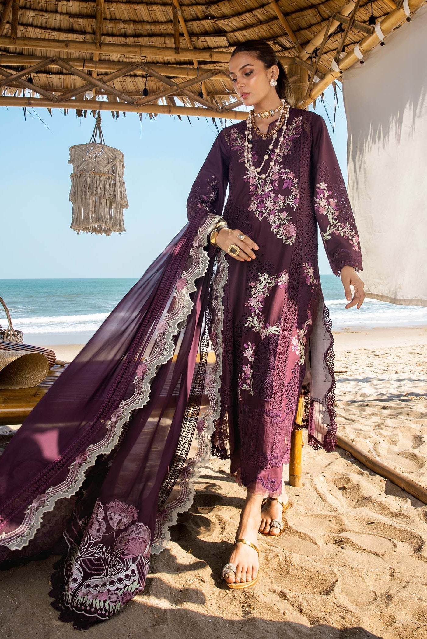 Saira Shakira Luxury Lawn Embroidered 3 Piece Unstitched - DAHLIA - B