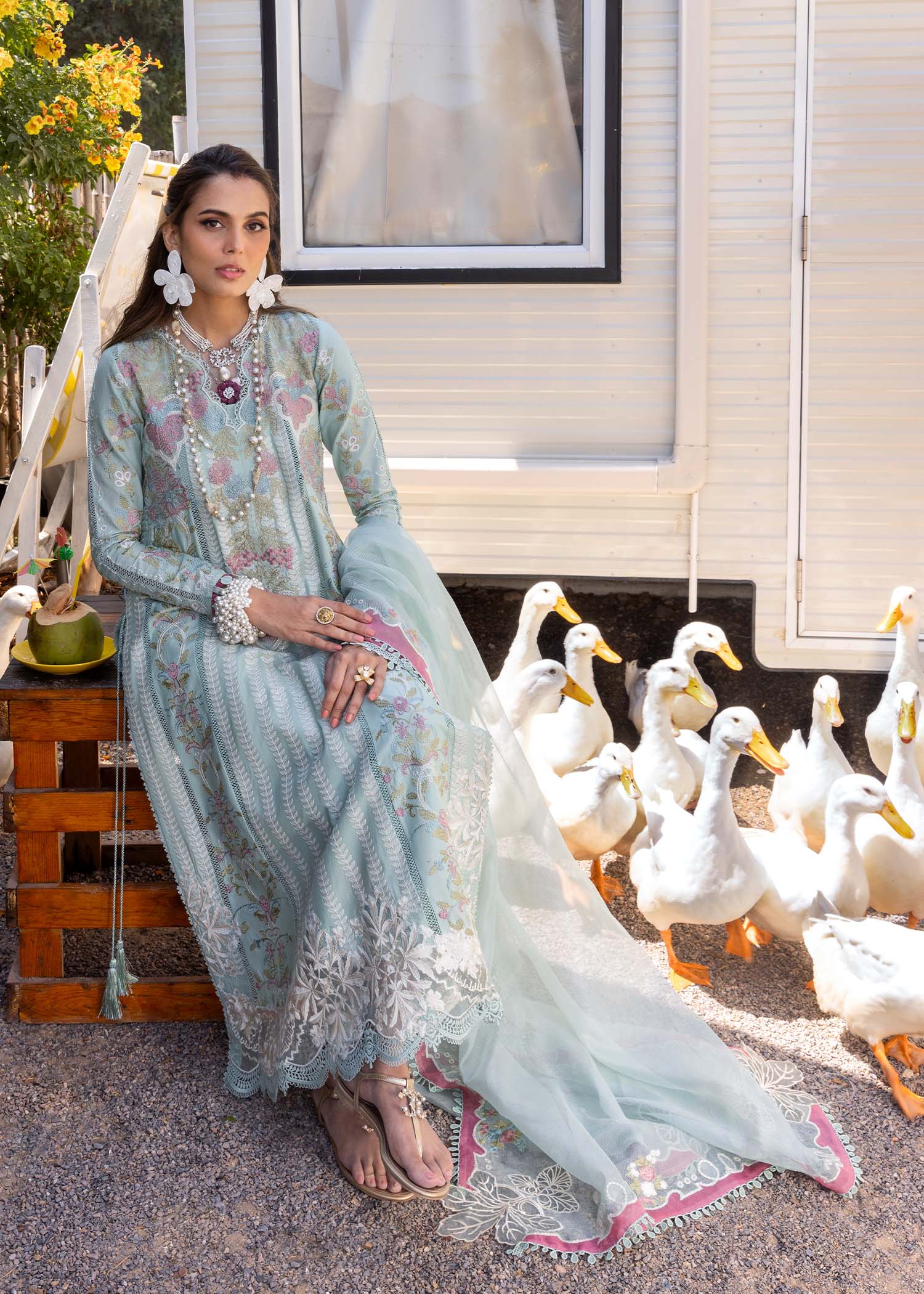Saira Shakira Embroidered Luxury Lawn Unstitched 3Pc Suit DILARA - A