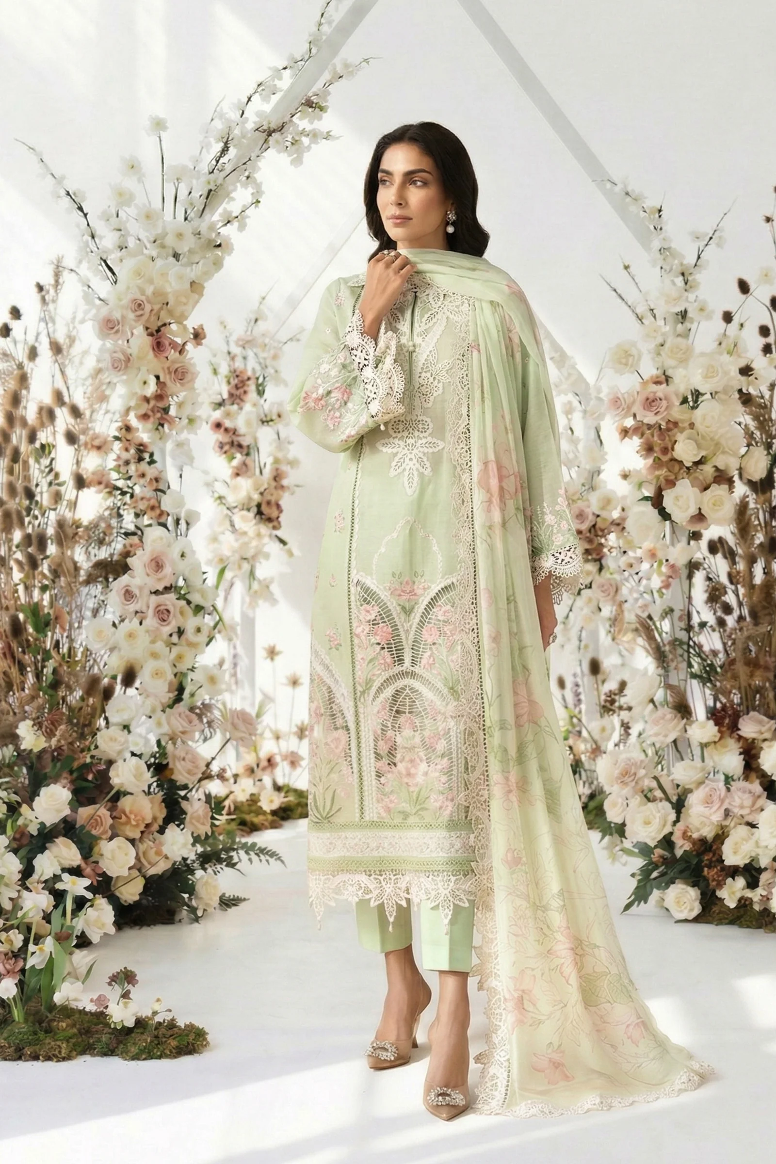 Maria.B Luxury Lawn Embroidered Unstitched Suit