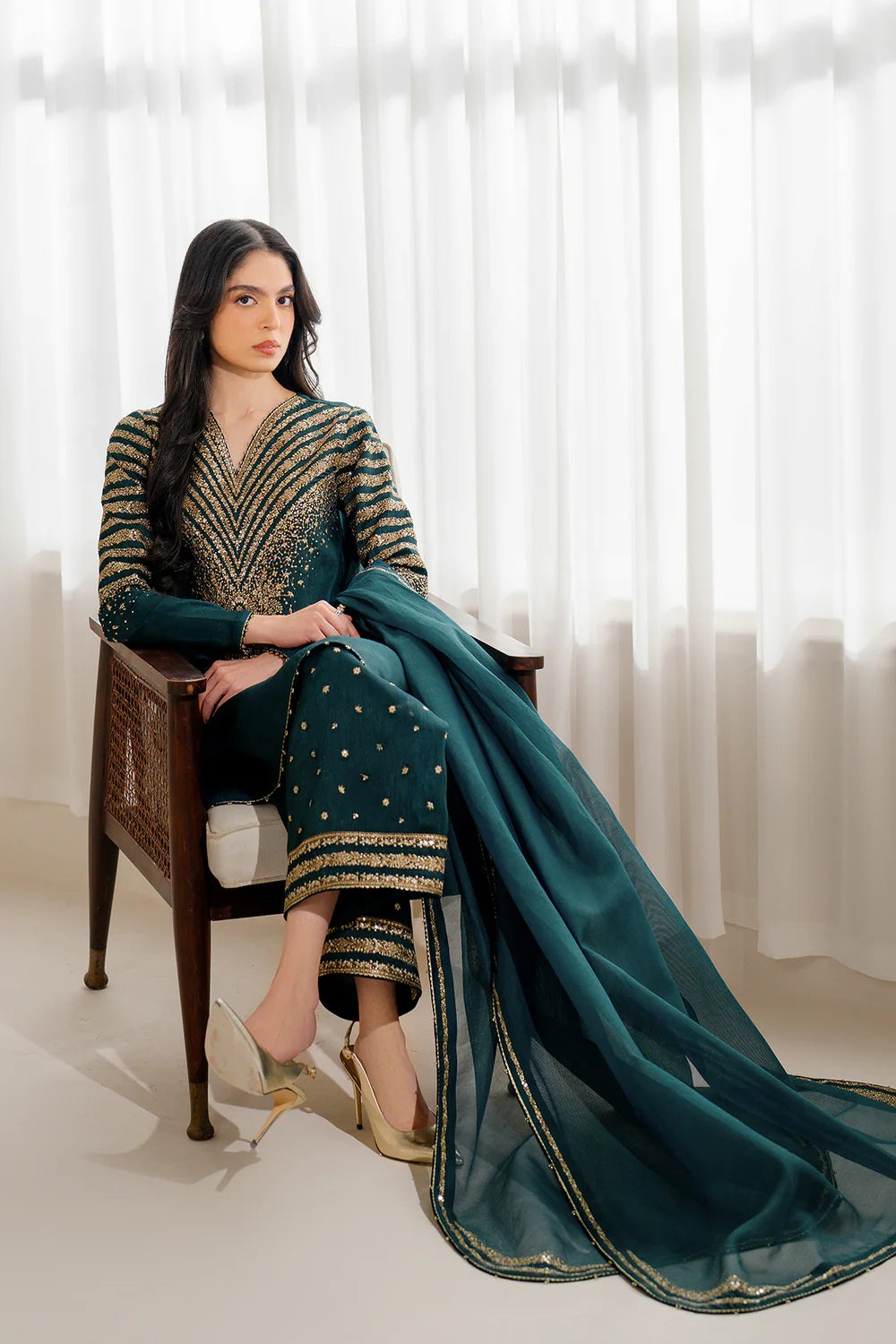 Jazmin Luxury Raw Silk Embroidered Unstitched 3 Piece