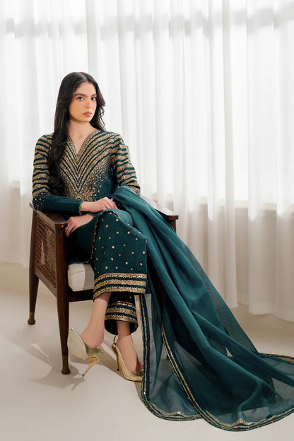 Jazmin Luxury Raw Silk Embroidered Unstitched 3 Piece