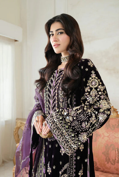 Aneelas Luxury Velvet Embroidered Unstitched 3 Piece