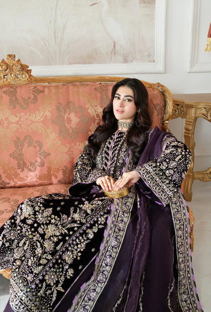 Aneelas Luxury Velvet Embroidered Unstitched 3 Piece