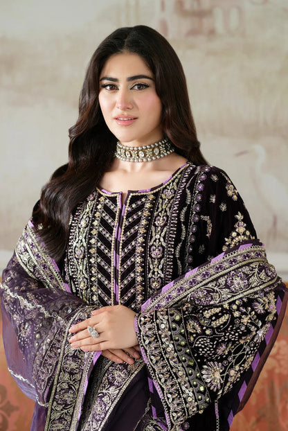 Aneelas Luxury Velvet Embroidered Unstitched 3 Piece