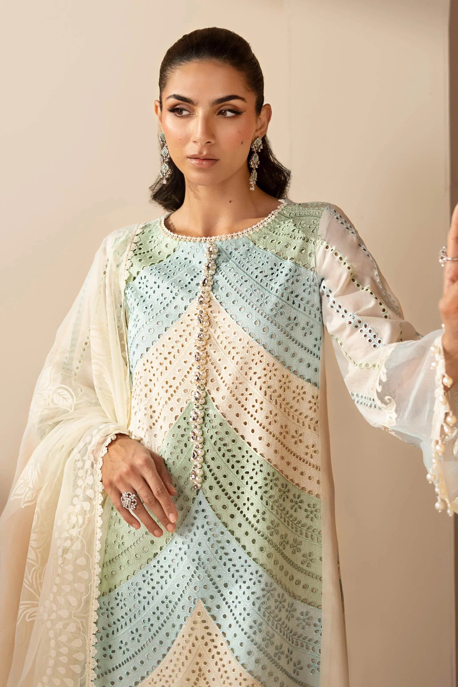 Maria.B Luxury swiss Lawn Chikenkari Unstitched Embroidered 3Pc Suit