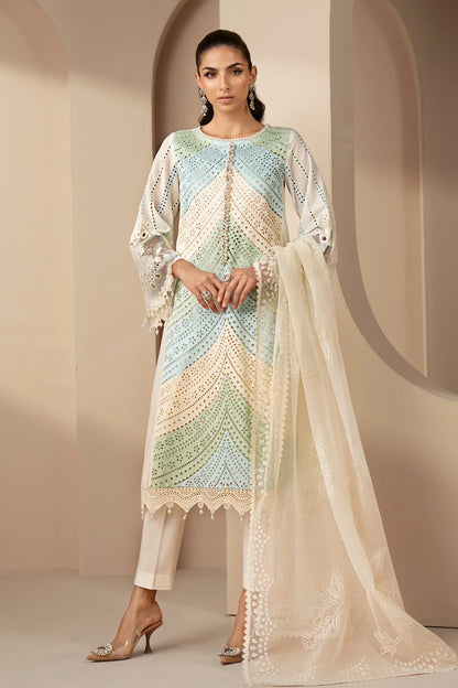 Maria.B Luxury swiss Lawn Chikenkari Unstitched Embroidered 3Pc Suit