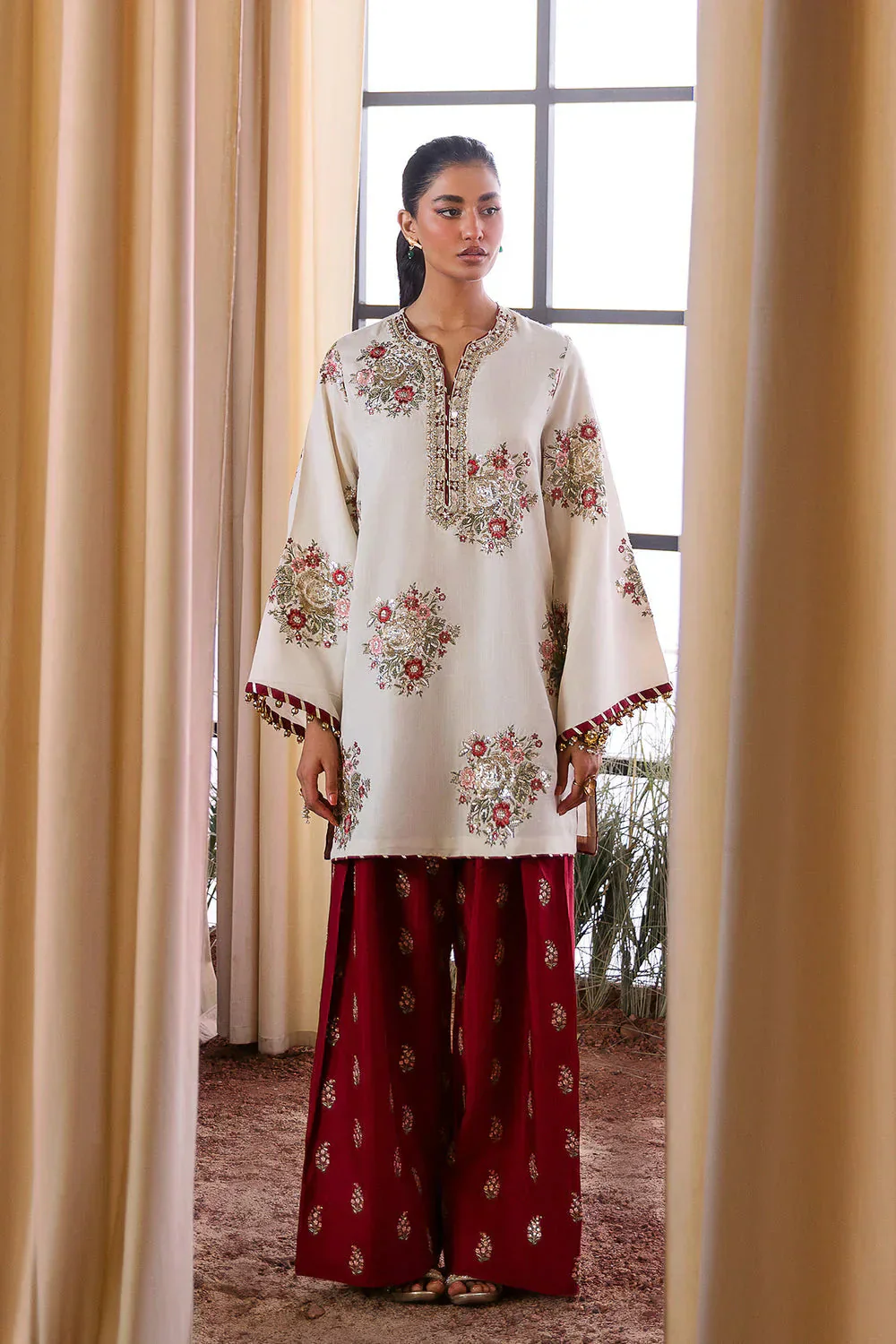 Ethnc Luxury Raw Silk HAnd Made Collection Ethnc - Off White