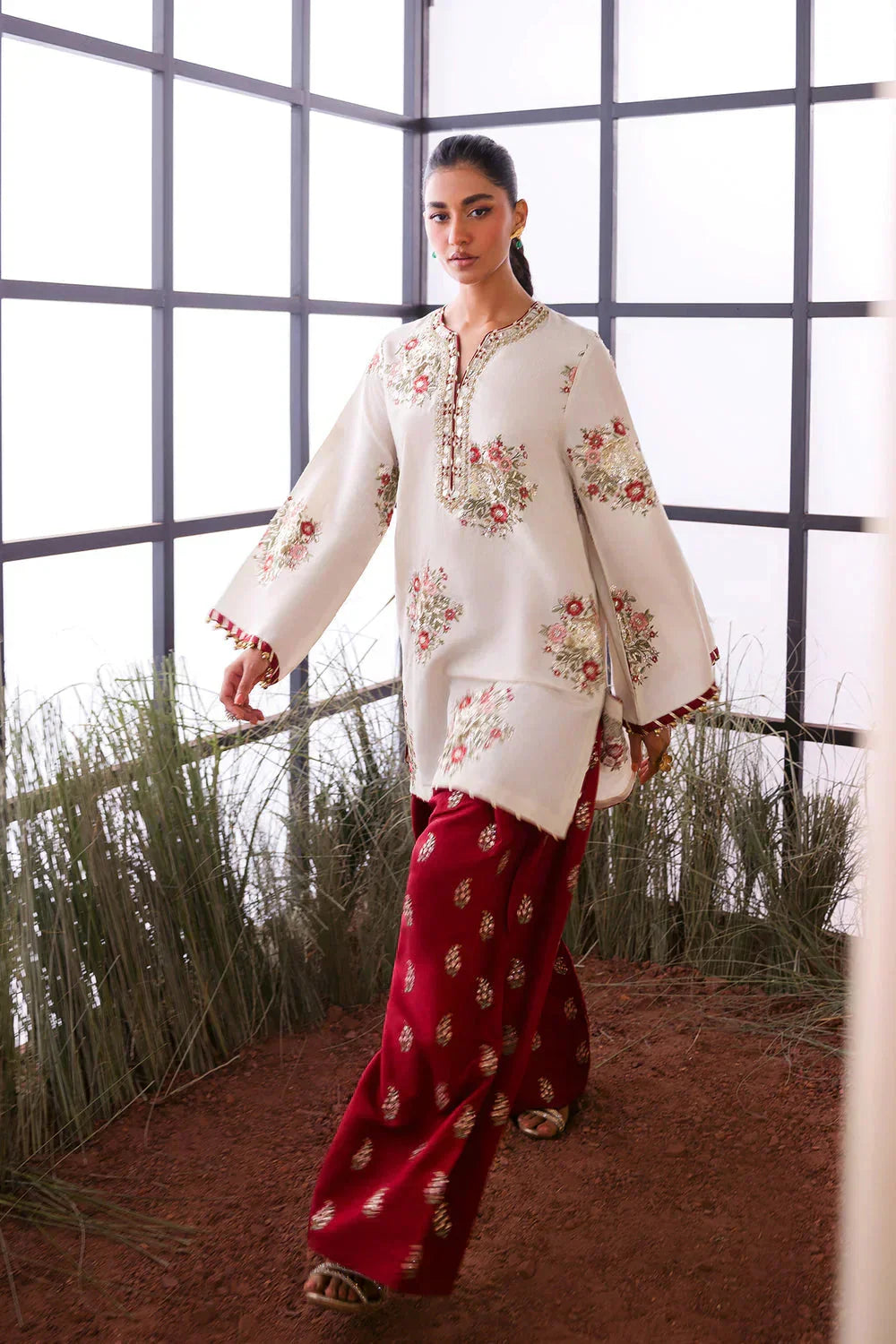 Ethnc Luxury Raw Silk HAnd Made Collection Ethnc - Off White