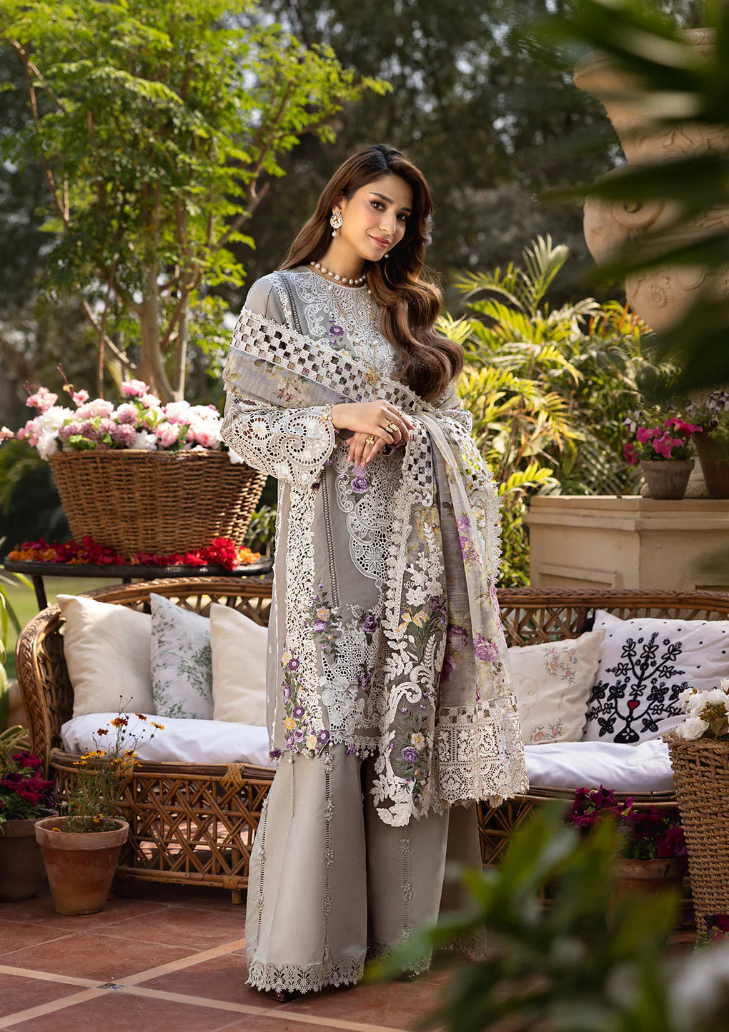 Elaf Premium Embroidered Luxury Lawn Unstitched 3Pc Suit RAMSHA