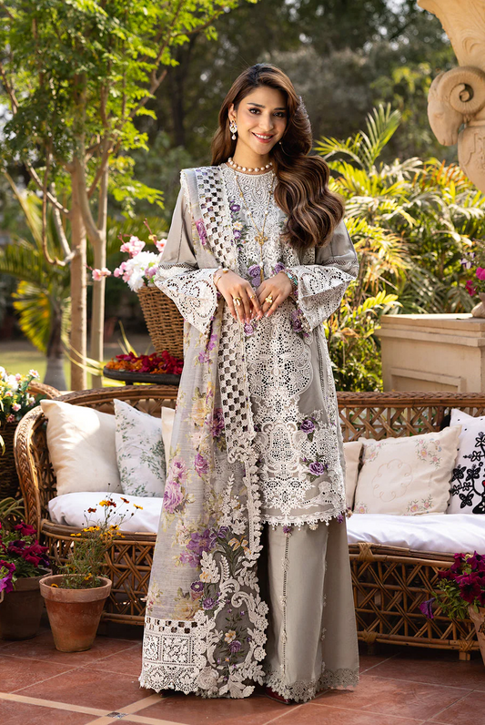 Elaf Premium Embroidered Luxury Lawn Unstitched 3Pc Suit RAMSHA