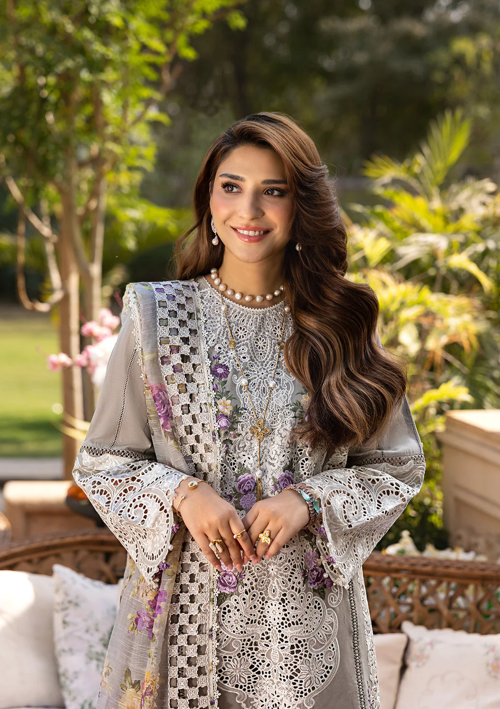 Elaf Premium Embroidered Luxury Lawn Unstitched 3Pc Suit RAMSHA