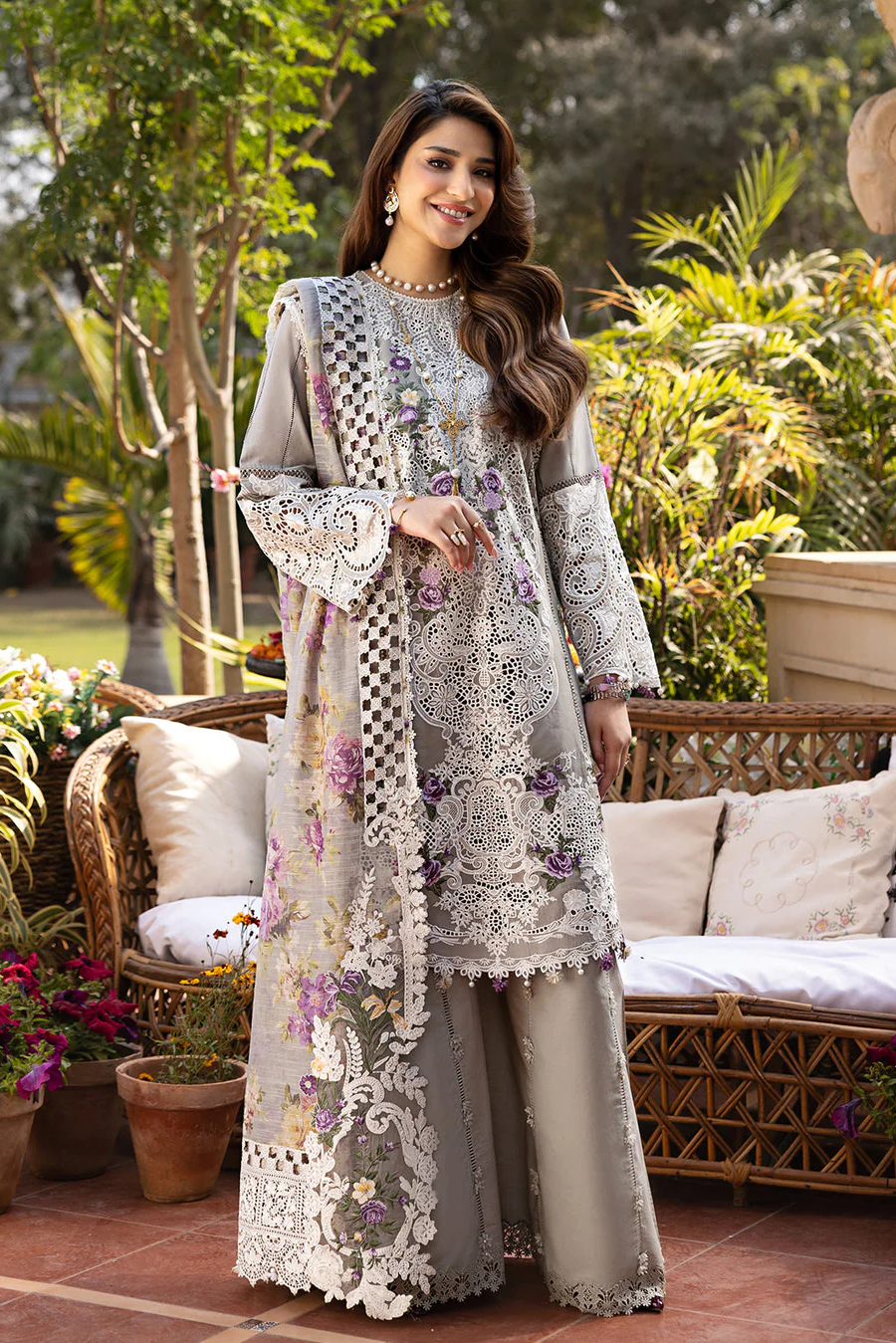Elaf Premium Embroidered Luxury Lawn Unstitched 3Pc Suit RAMSHA