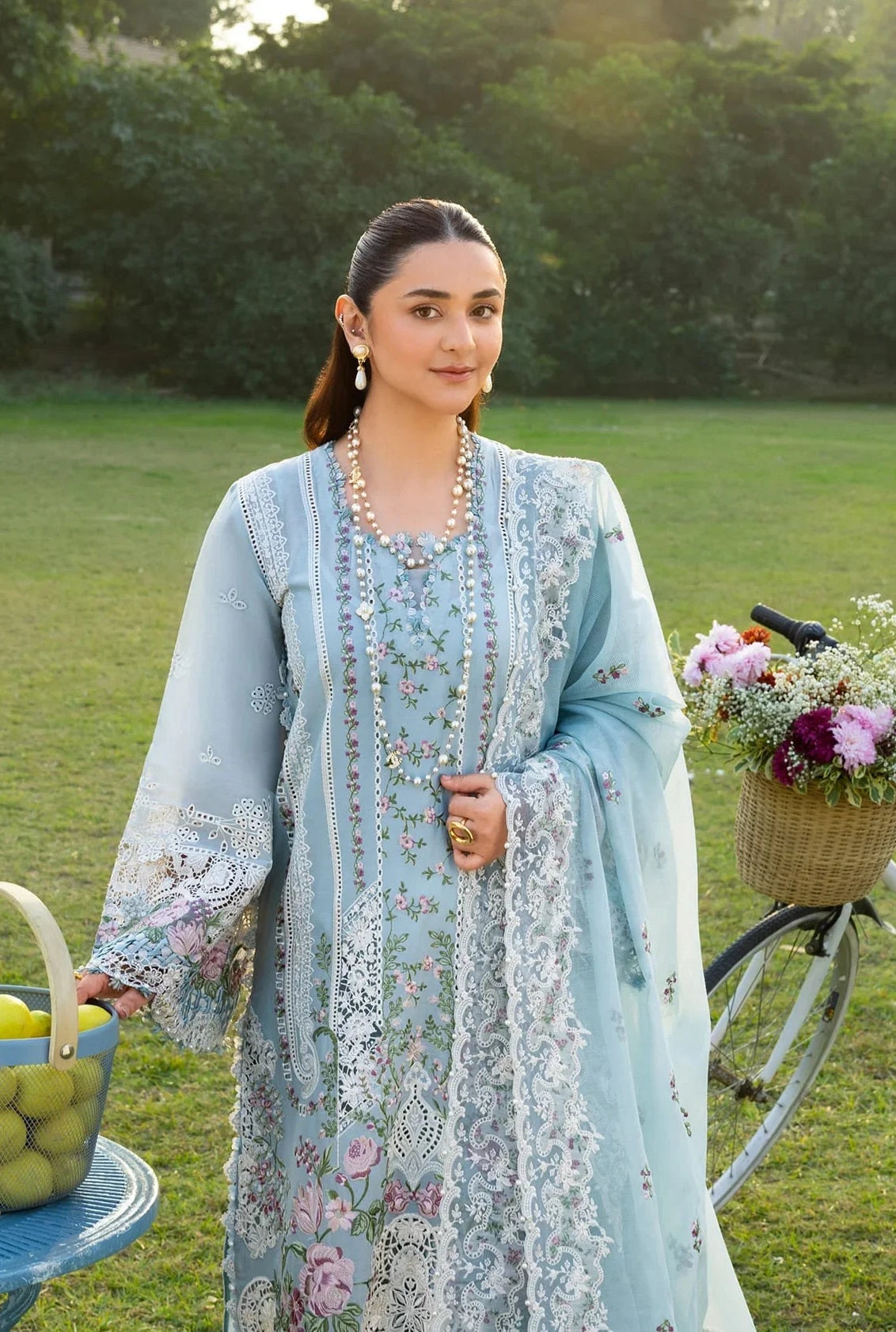 Elaf - Luxury Lawn Embroidered 3 Piece Unstitched - MORNING DRIZZLE