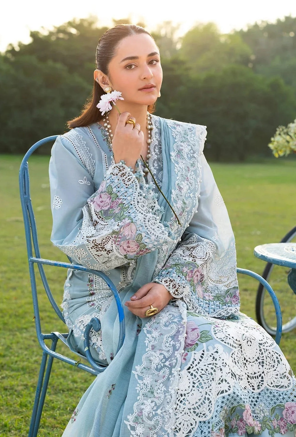 Elaf - Luxury Lawn Embroidered 3 Piece Unstitched - MORNING DRIZZLE