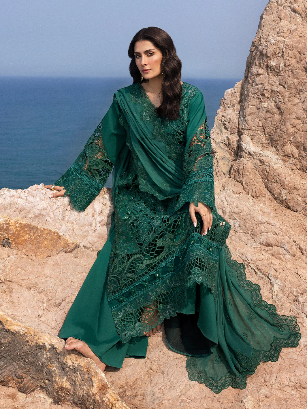 Mahnur Luxury Embroidered Unstitched Lawn Collection Eirene